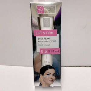 Global Beauty Care Lift & Firm Eye Cream with Collagen & Peptides NEW